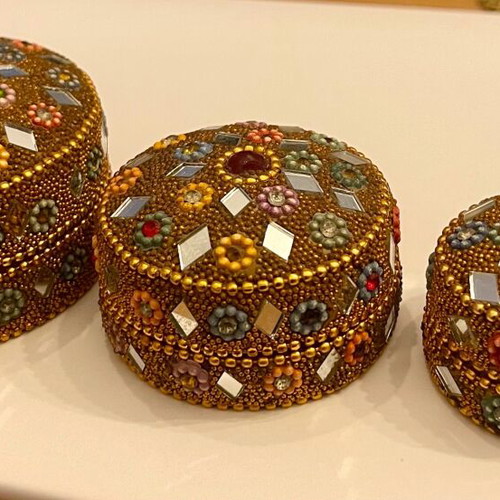 Traditional jewelry boxes new, set of 3 pieces