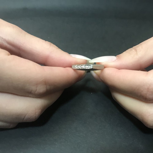 18k White Gold Ring with 7 Brilliant Diamonds 0.07ct SI-H