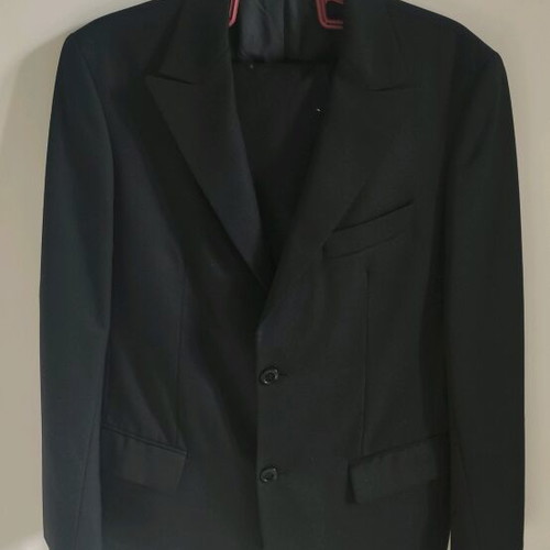 Glou men's suit set like new, black, with leather belt