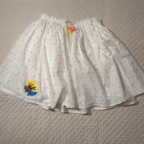 Catimini Summer Skirt size 12 like new, 100% cotton, white with embroidery