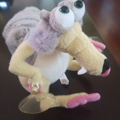 Scrat Ice Age 3 plush figure with suction cups, like new