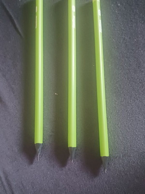 Set of 3 green HB hexagonal pencils new