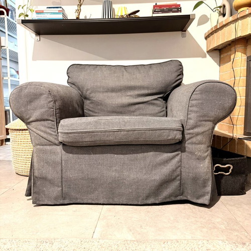 EKTORP armchair with gray cover IKEA like new