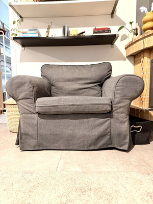 EKTORP armchair with gray cover IKEA like new
