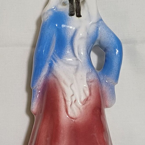 Vintage decorative figurine woman with traditional Rhodes costume like new, 1950s
