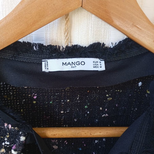 Tweed knitted Mango office dress like new, black, size M
