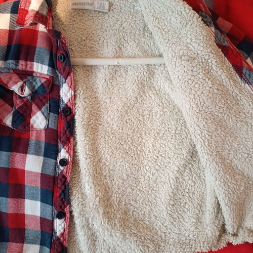 Orchestra jacket used with inner fur for 5 years old, red multicolor