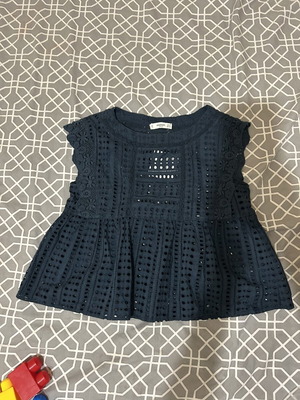 Mango summer top, size S, blue, cropped style