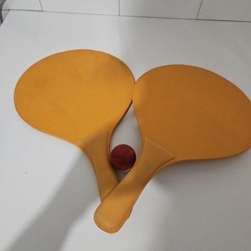 Hbi rackets like new, orange, set of two with ball