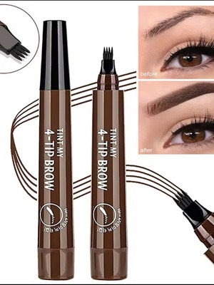 Μολύβι φρυδιών τύπου microblading νέο, σκούρο καφέ