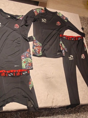 Men's fitness leggings set of 4 The Avengers like new multicolor