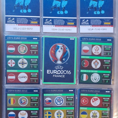 Euro France 2016 Adrenalyn XL album with 413/459 cards used