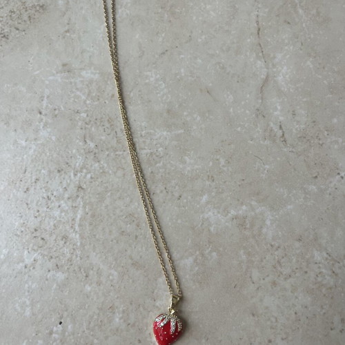 Strawberry necklace gold color made to order