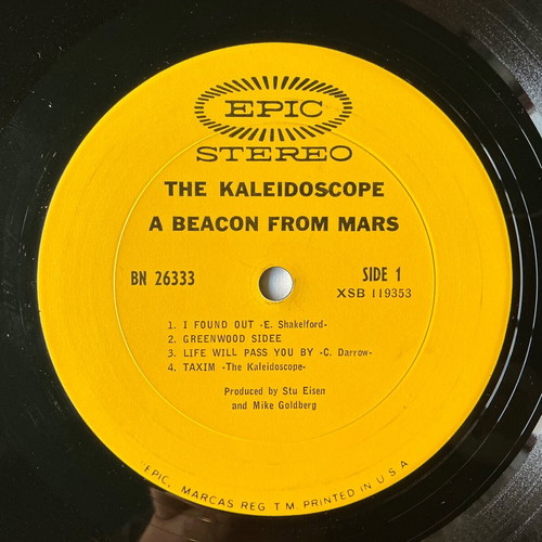 Kaleidoscope A Beacon From Mars vinyl record, rock