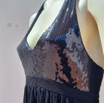 H&M mini dress with sequins used, black, size XS