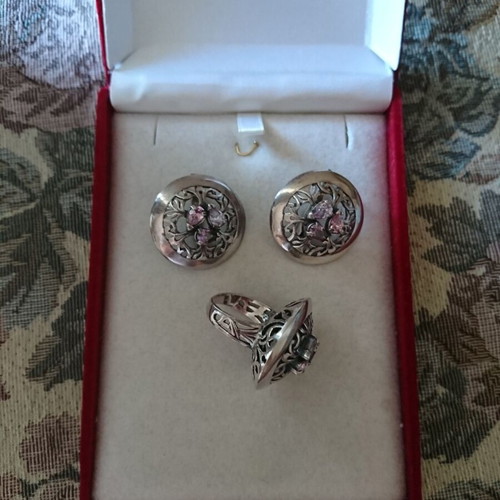 Vintage jewelry set silver 925 like new with stones