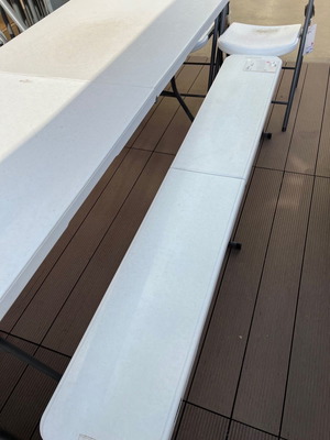 Plastic catering bench new, white