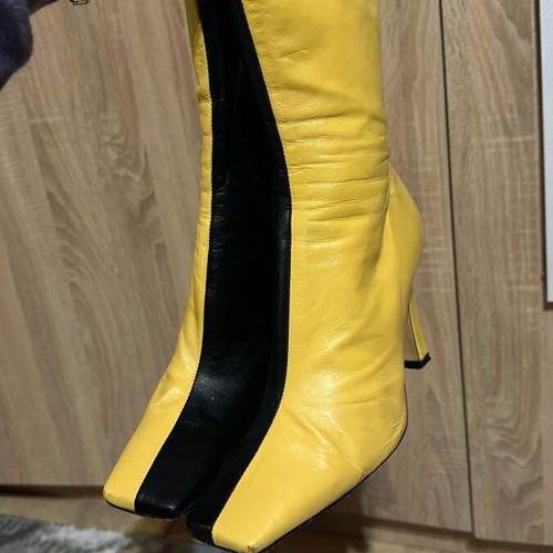 Zara leather boots used, size 39, black and yellow