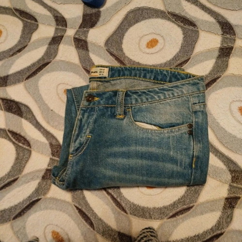 Bershka Crop Jeans new, size XL, blue, rigid fabric