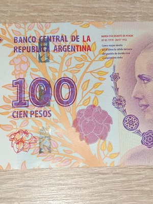 Argentina 100 Pesos Evita Peron 2012 new
