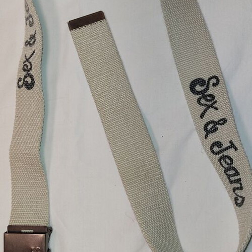 Sex and Jeans adjustable belt used, white