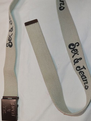 Sex and Jeans adjustable belt used, white