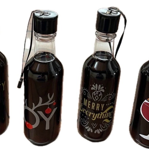 Christmas ornaments plastic wine bottles new