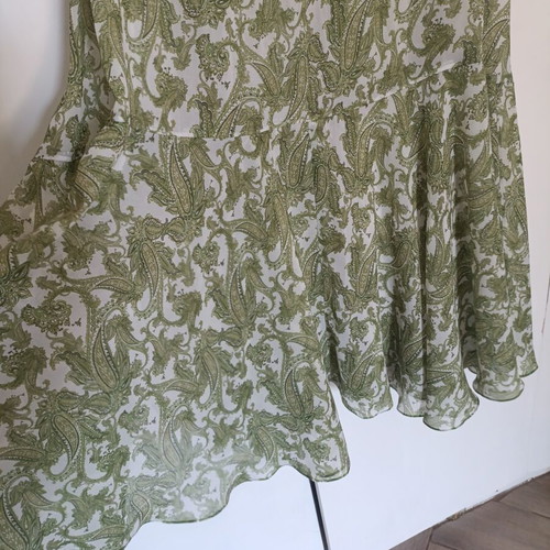Maxi skirt Vassia Kostara used, size medium, white and green