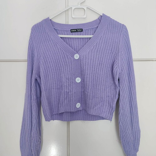 Knitted lilac cardigan size S like new