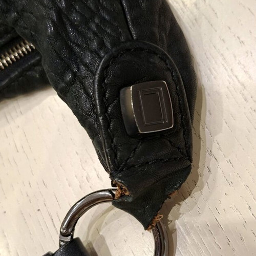 Women's handbag used, black genuine leather Made in Italy 40x30