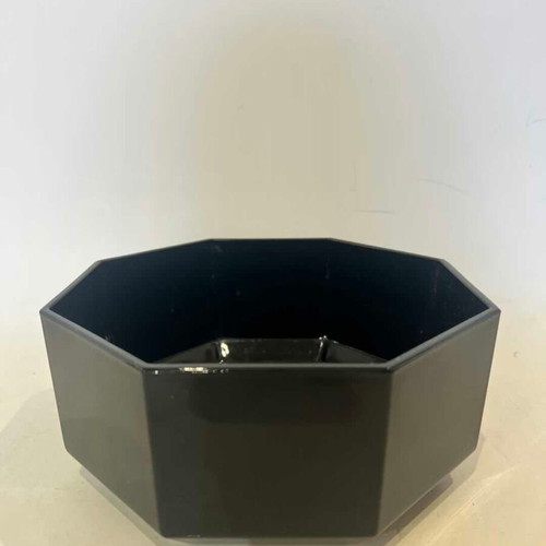 Arcoroc France vintage black glass bowl used, 1980s