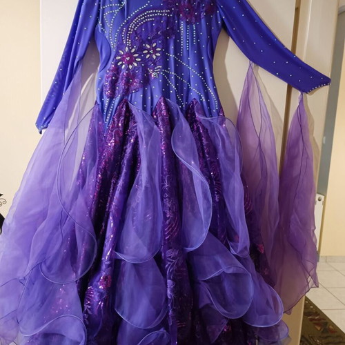 Ballroom dance dress new, purple, national standard, size 3