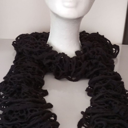 Long black scarf new with loop design