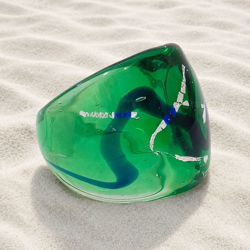Handmade Murano Glass Ring new, green