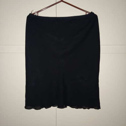 Dorothy Perkins black satin summer skirt large, like new