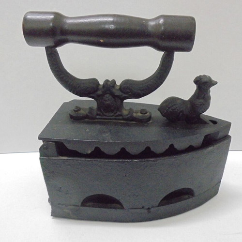 Antique Charcoal Iron with Decorative Element used