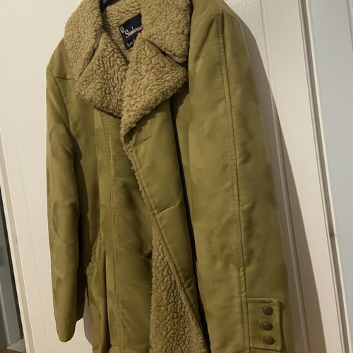 Men's Fur Jacket like new, beige and green, sizes L XL