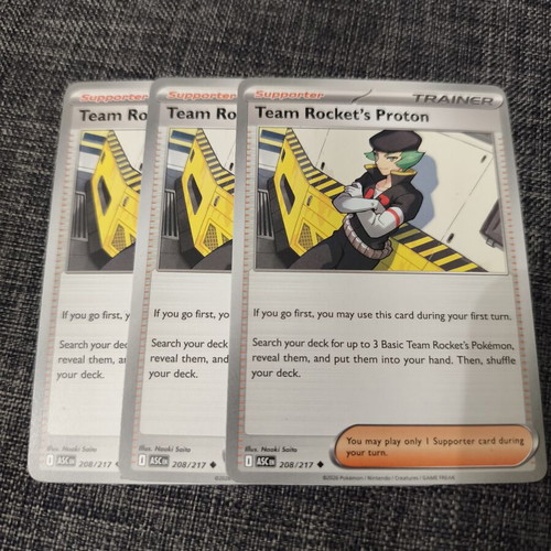 Team Rocket's Proton Pokémon cards x3