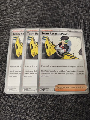 Team Rocket's Proton Pokémon cards x3