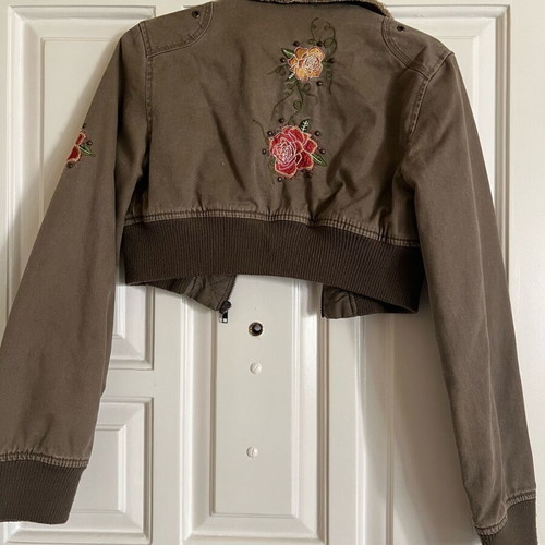 Crop jacket green like new, size L