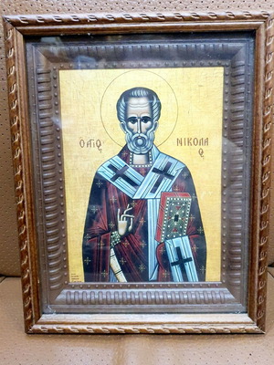 Εικόνα του Αγίου Νικολάου σαν καινούργια 26x20 cm
