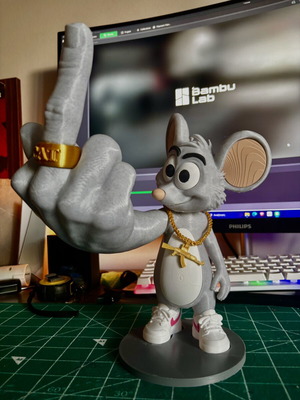 Rat Killah figure with gold CAT ring