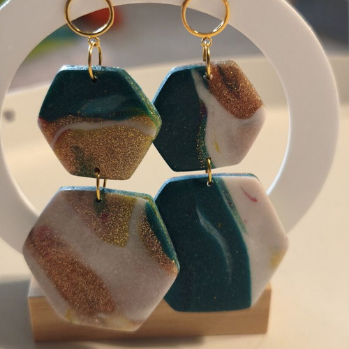 Handmade earrings from fimo multicolor, new