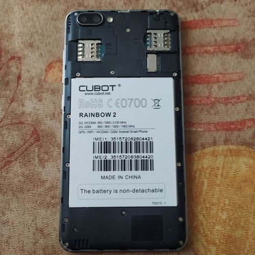 Cubot Rainbow 2 smartphone like new, black, Android, dual SIM