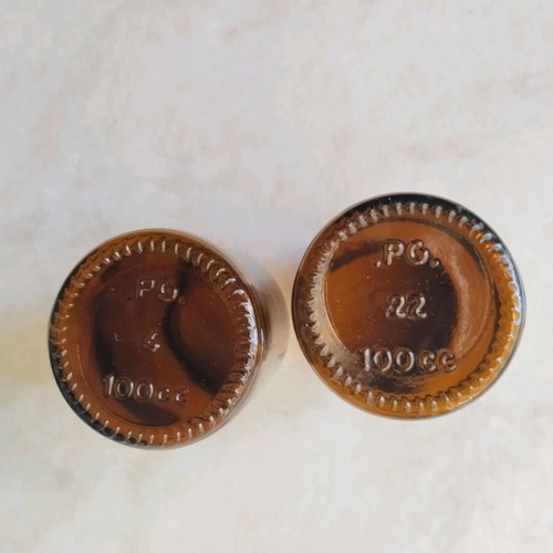 Glass Bottles with Plastic Caps, Like New, Set of 2