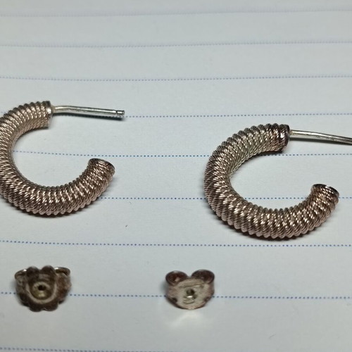 Silver 925 spiral earrings, 2cm, 3.1g