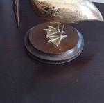 Decorative pelican bronze and wood new, Italian
