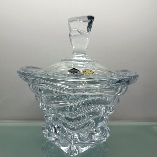 Bohemia crystal vintage covered fondue bowl like new
