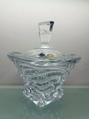 Bohemia crystal vintage covered fondue bowl like new