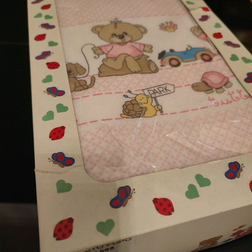 Flannel baby crib sheet set Valman new, pink